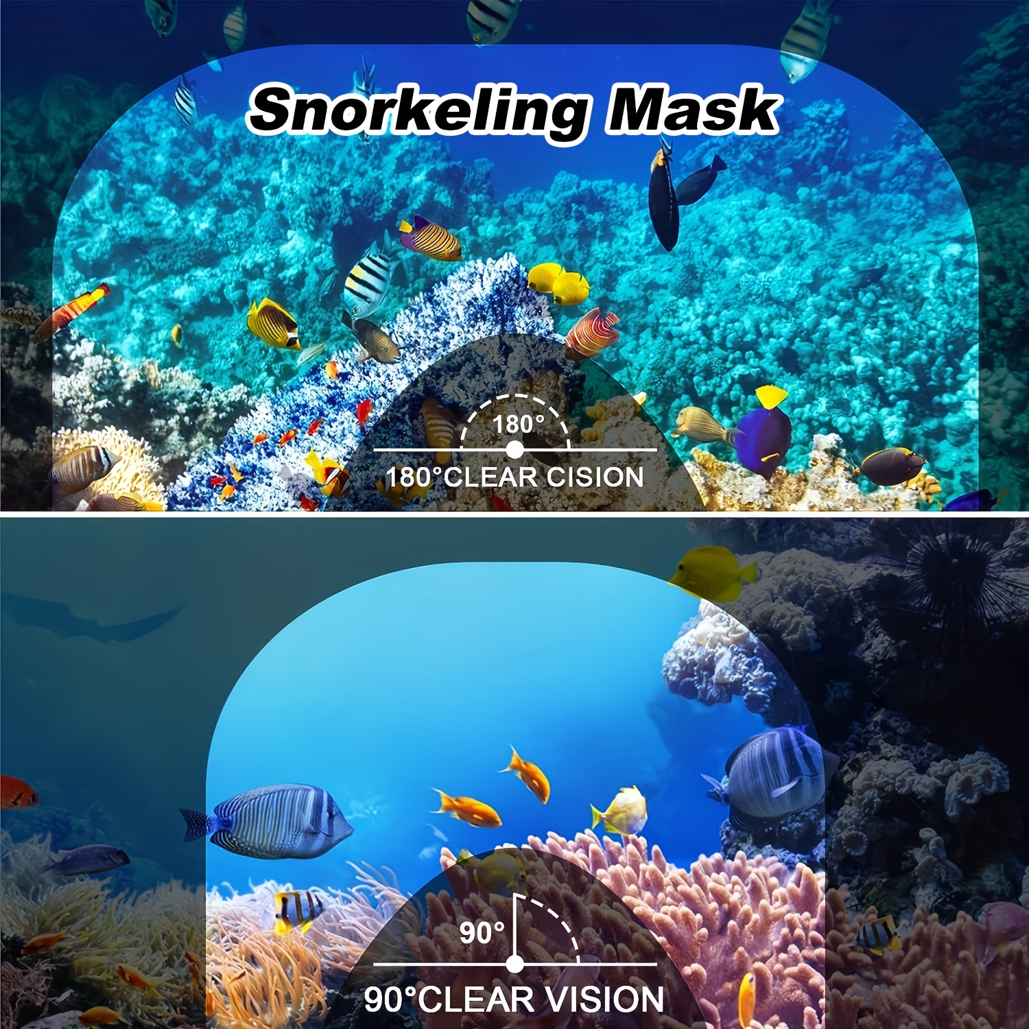 Full Face Snorkeling Mask with Panoramic View, Safe Breathing, Anti-Fog, Anti-Leakage And Camera Retention-Perfect for Adults And Swimmers Alike