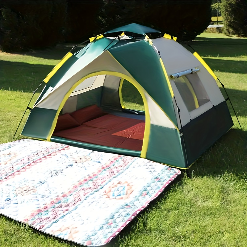 1-Pack Outdoor Easy-Install Camping Tent - Quick Open Portable Durable Tarpaulin, Waterproof and Moisture-proof with Fast Zipper for Essential Outdoors Travel and Adventure Gear