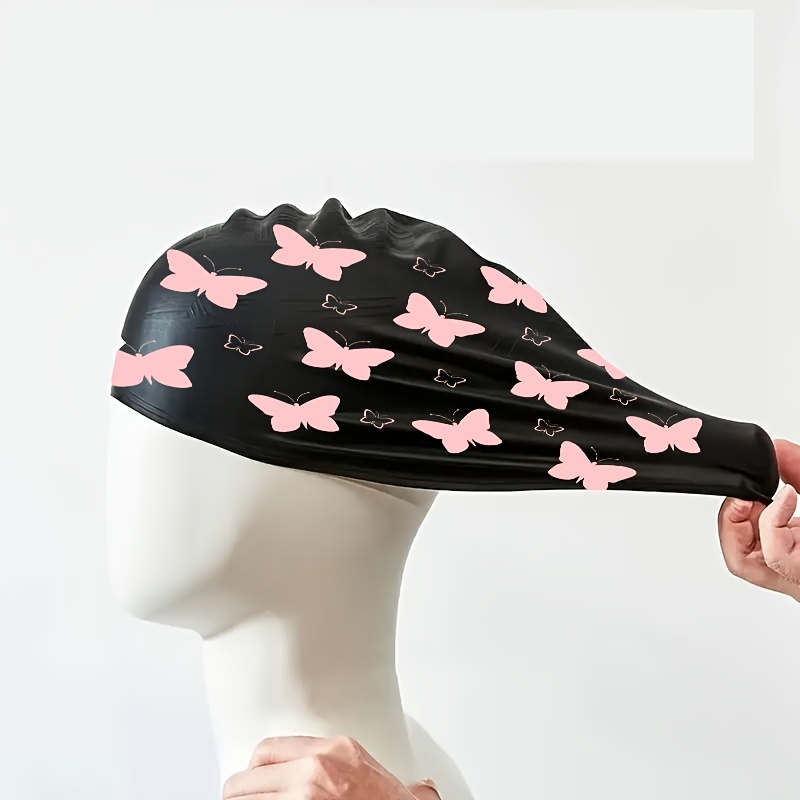 Comfortable Extra-Large Silicone Swimming Cap with Butterfly Print