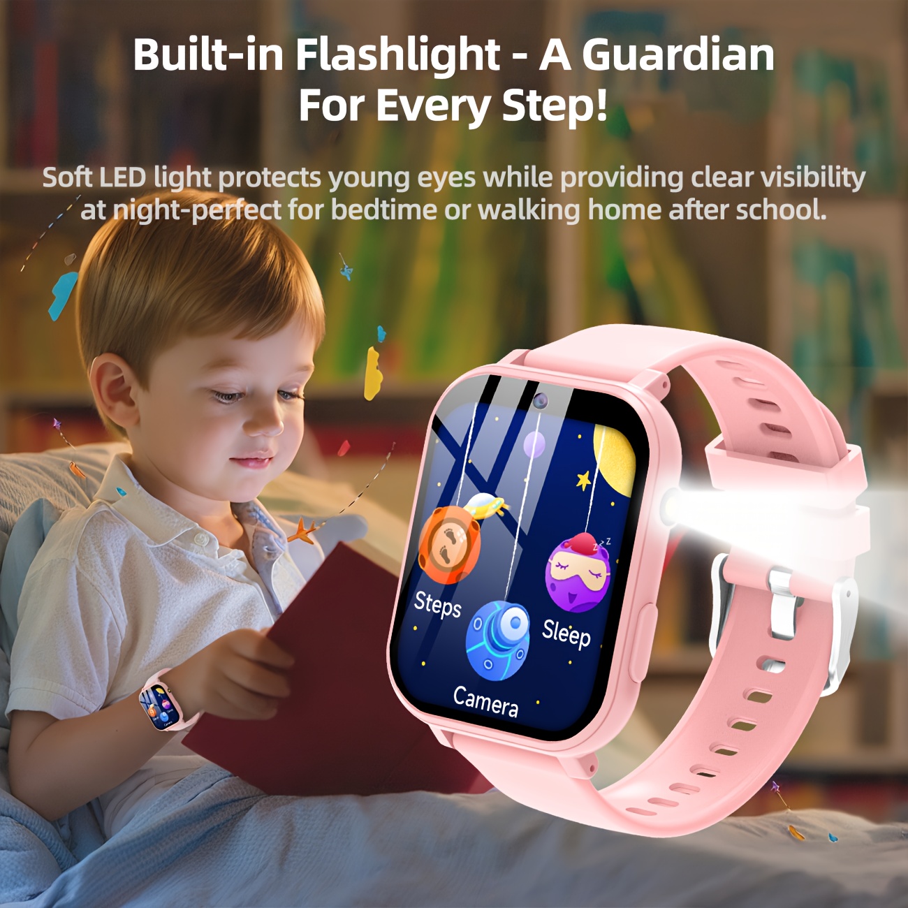 Smartwatch voor Kinderen - Educatief Spelhorloge met 18 Ingebouwde Games, Camera, Video-opname, Muziekafspelen, Stappenteller, Wekker, Zaklampje – Het Perfecte Cadeau voor Tieners en Kinderen, Leuk Lerend Gadget, Activiteiten Tracker Voor Kids, Kleurrijk Horloge Verwarmd Draagcomfort Stevige Constructie Multifunctionele Accessoire Schoolleeftijd