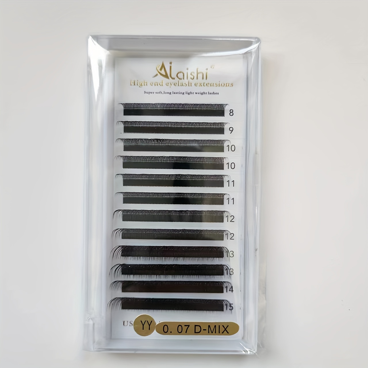 Image of Ailaishi Yy Shape Mink Eyelash Extensions | 0.07mm , C/d Curve, 8-15mm Length | Brazilian Volume Fan Lashes | Beginner-friendly & Reusable | Lightweight With High End Design For Salons