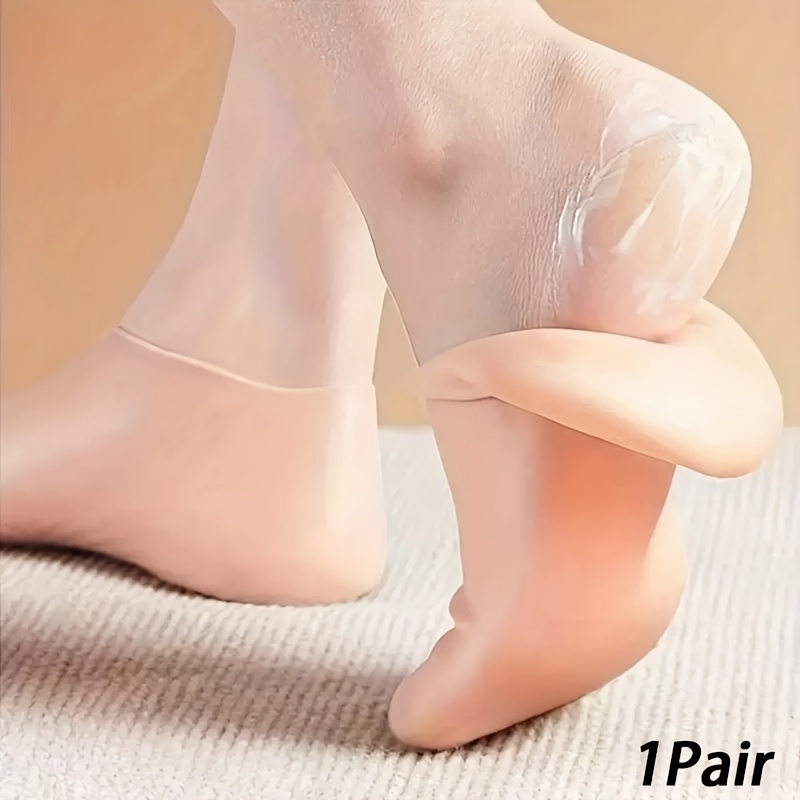 1 Pair of Convenient Women's Moisturizing Anti-Crack Foot Socks, Upgraded Silicone Foot Care Socks with Anti-Slip Particles on the Bottom, All-Weather Moisturizing Foot Care, Easy to Clean, Suitable for Dry and Cracked Heels, Silicone Moisturizing