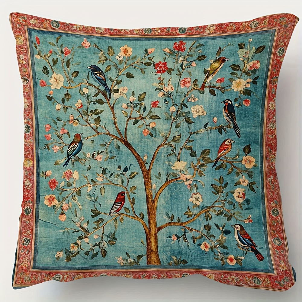 TEMU 1pc Of Short Plush Decorative Pillowcase, Featuring Persian Print On Sides, Measuring 18 Inches By 18 Inches, Ideal For Decorating Your Sofa,