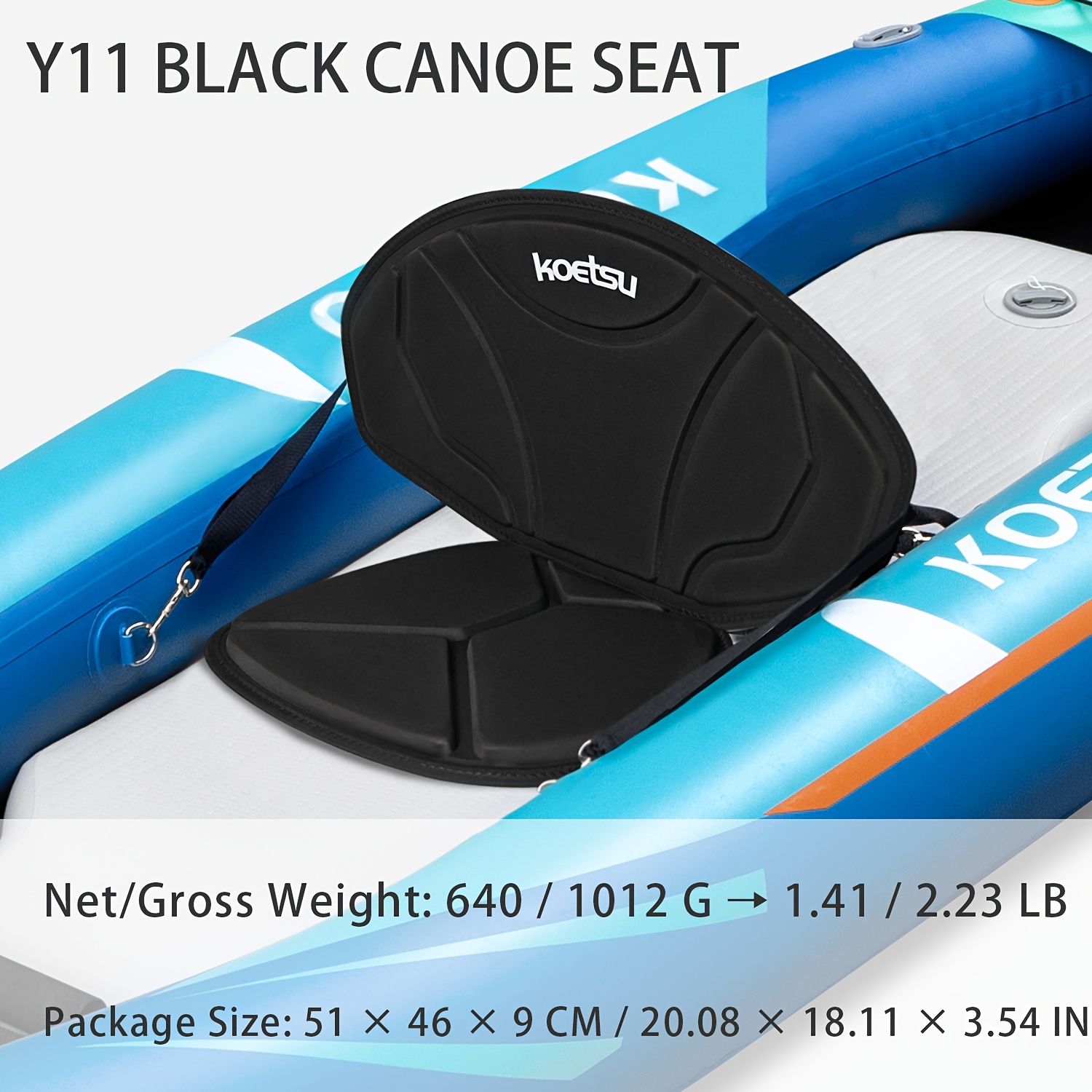 Kayak Seat with Backrest Adjustable Straps