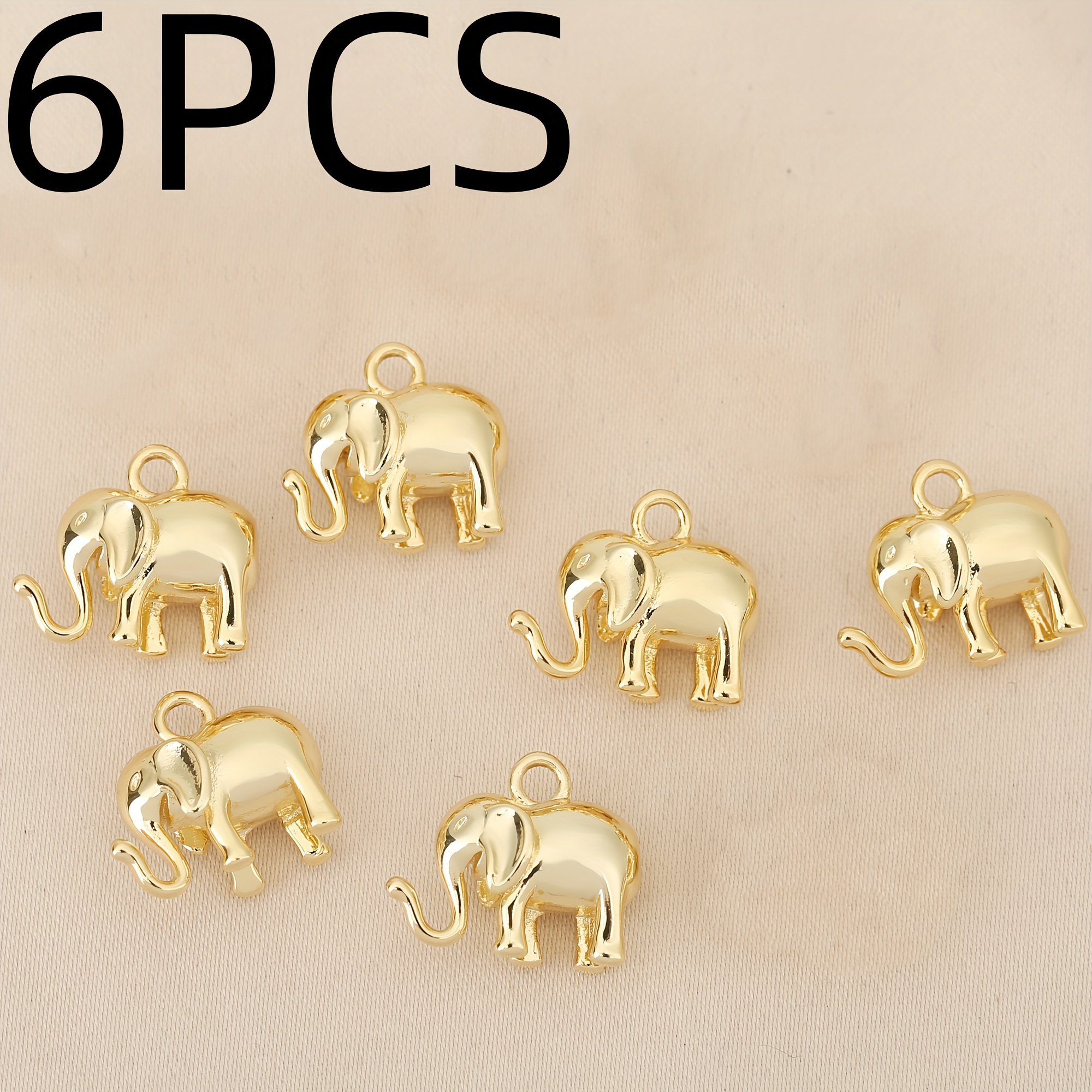 E-shop 6 Stück, Europäische Amerikanische Mode – Kupfer – Exquisite Elefanten-Kettenanhänger Anhänger – Unisex-Modeanhänger für DIY, geeignet für