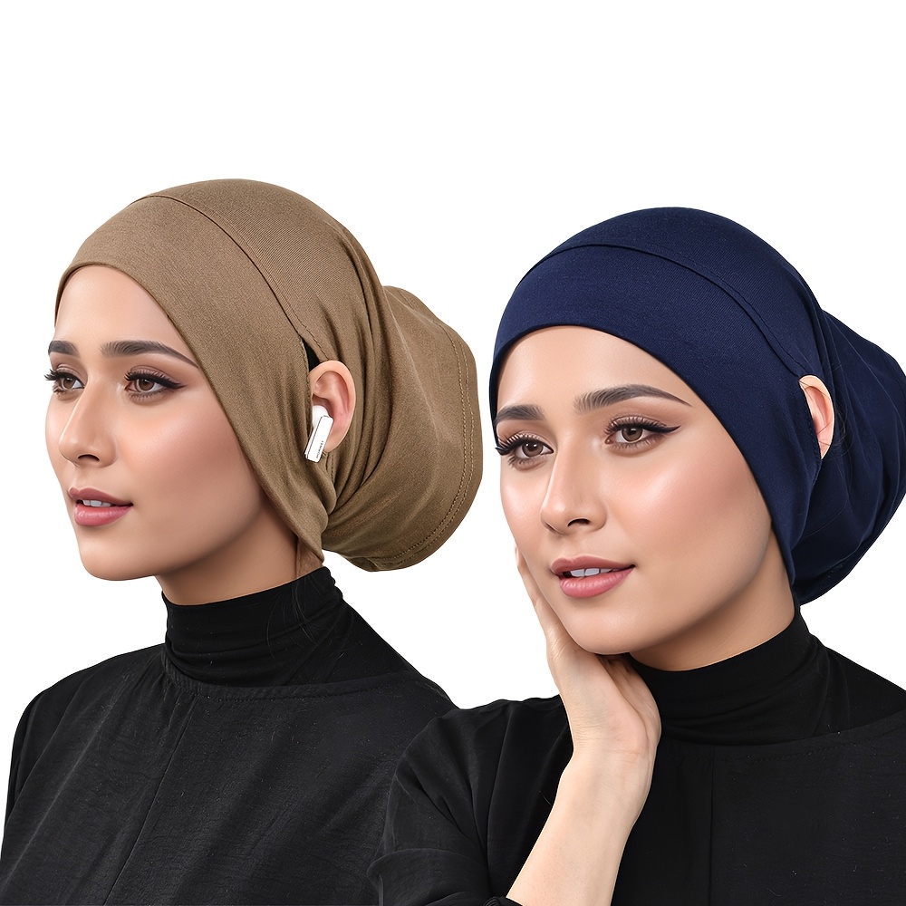 

Ear-pierced Tube Hat, Versatile Ramadan Scarf Base Cap That Can Headphones And Masks