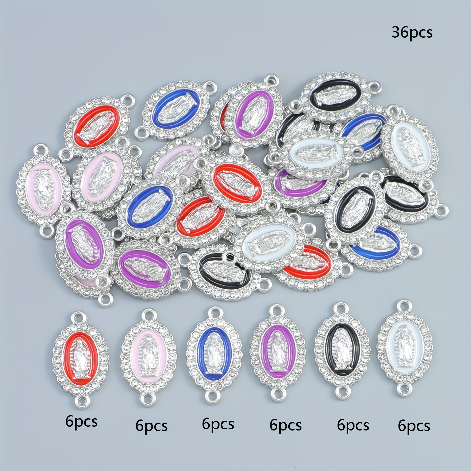 36pcs Drill Virgin Mary Pattern Small Pendants for DIY