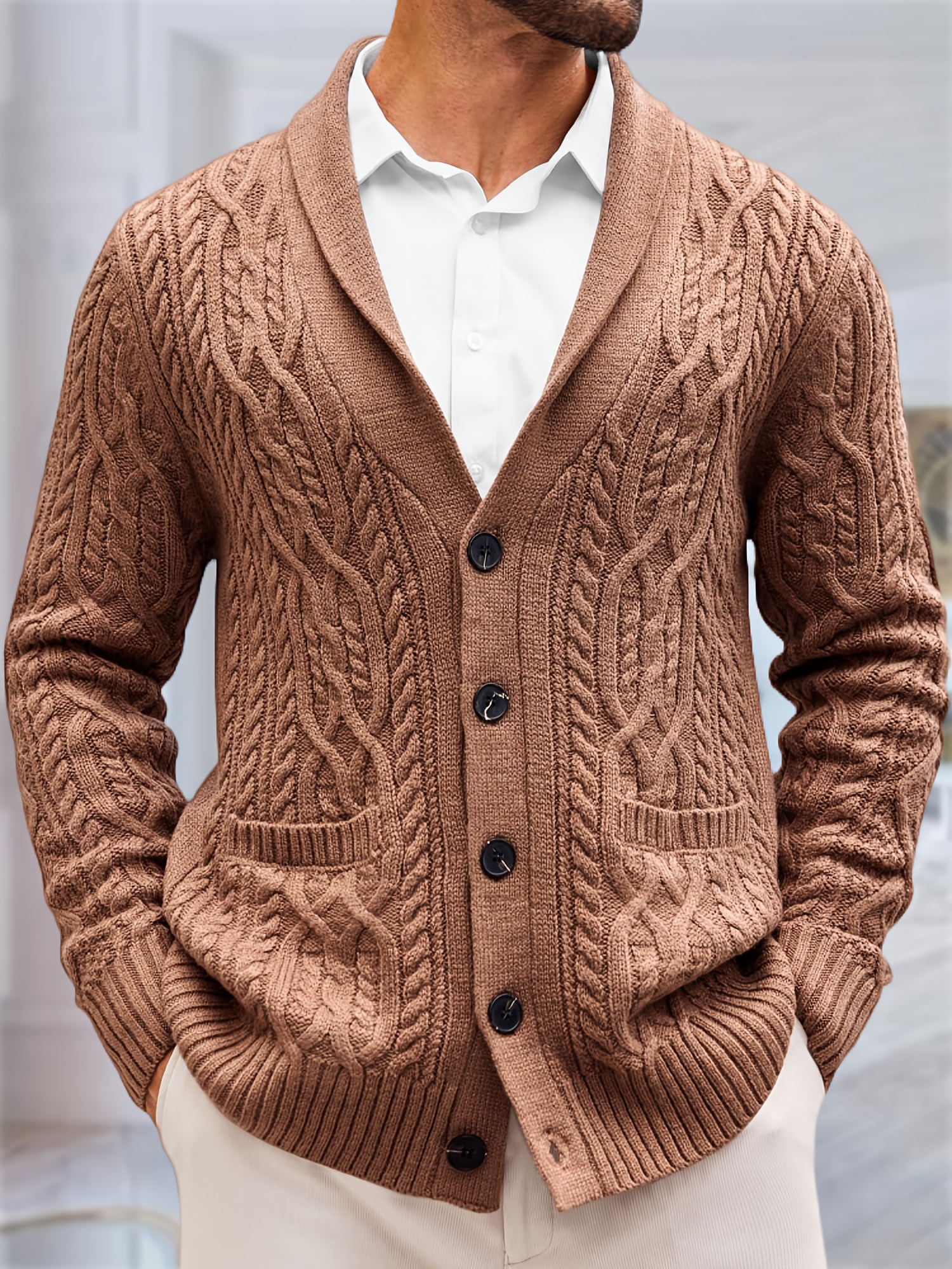 Men's Shawl Collar Cardigan