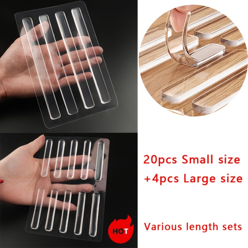 TEMU Nastro Adesivo Ammortizzante - Non Lascia Residui, Offre Protezione Invisibile per Armadietti, Porte, Muri e Mobili, Disponibile in Misure