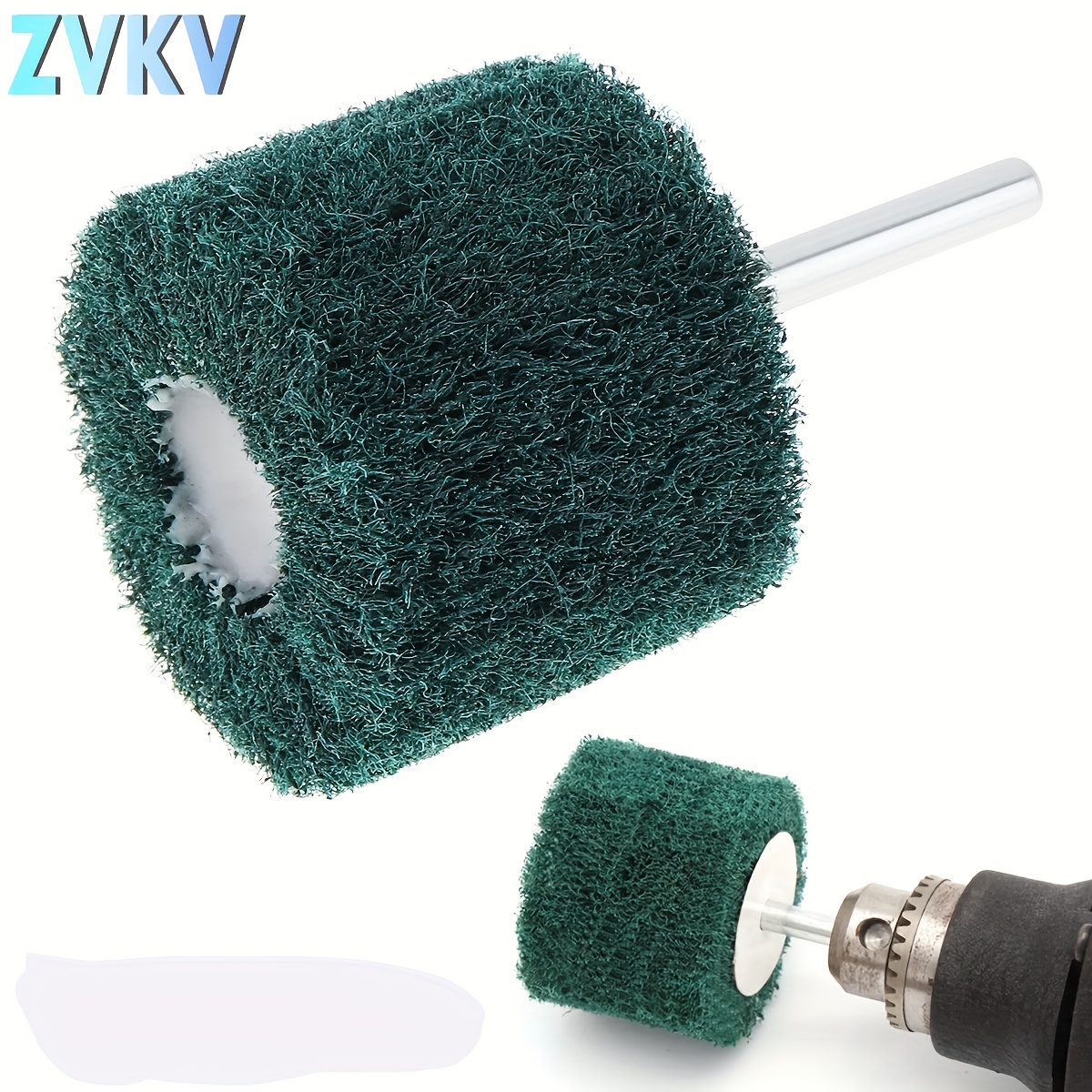 Image of 1pc Drill 6mm Scouring Pad Grinding Sanding Head Flap Wheel Mounted Polishing Brush Wheel For Stainless Steel, Grinding Polishing