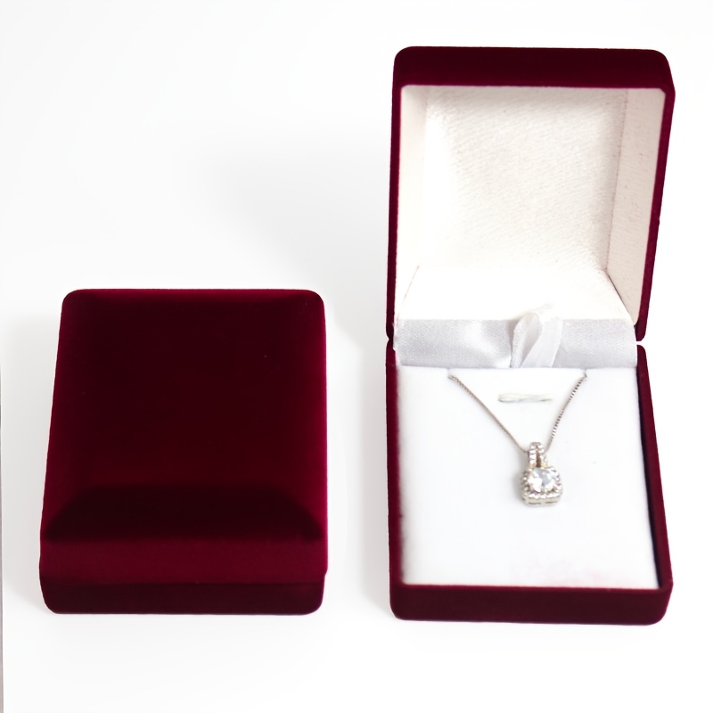 TEMU 8pcs High-grade Velvet Necklace Boxes, Valentine's Day Pendant Boxes, Jewelry Storage Boxes, Packaging Gift Boxes, Jewelry Storage Containers,