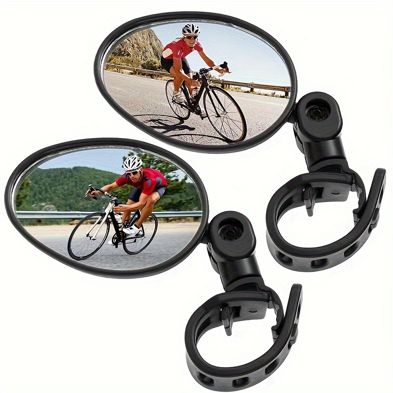 

2-pack 360° Rotatable Bike Rearview Mirrors - Wide View, Convex Lens For Mountain & Road Bikes - Durable Acrylic Bike Mirrors For Handlebars Rear View Mirror Bike