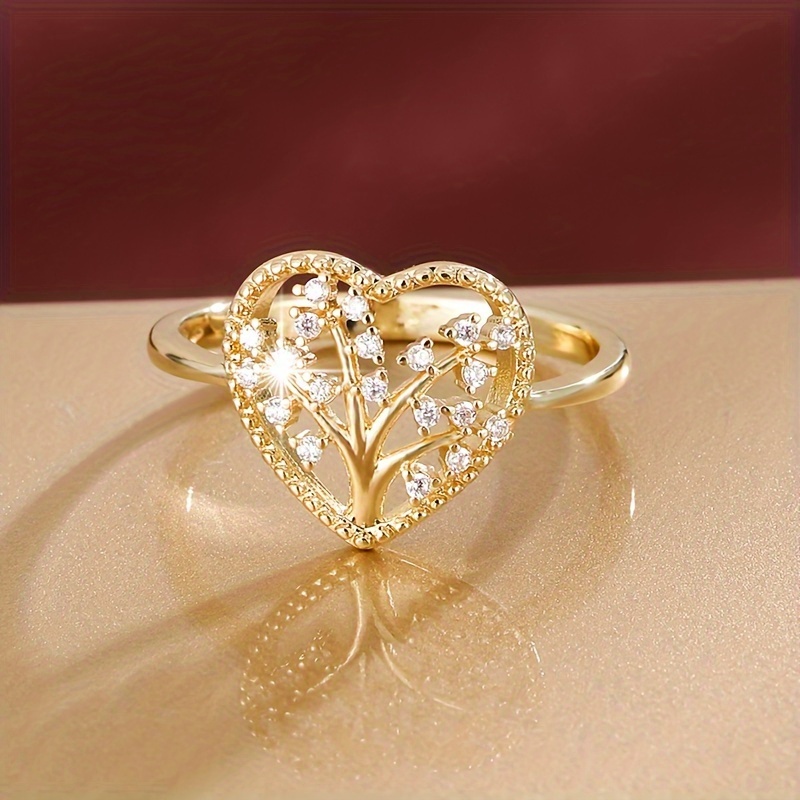 Heart shaped Tree Zirconia Lady's Ring