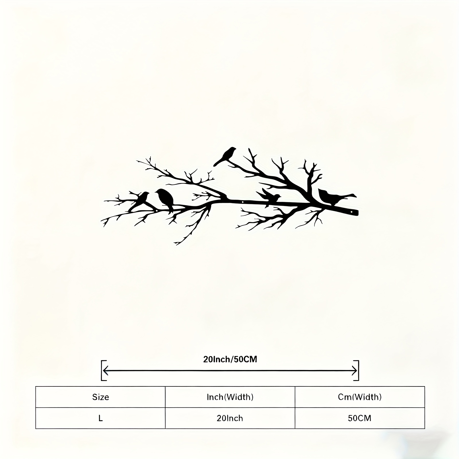 TEMU 1pc Metal Wall Art Sculpture - Nature-themed Bird Perched On Branch Wall-mounted Iron Garden & Decor, Weather-resistant / Statue For Fence Or