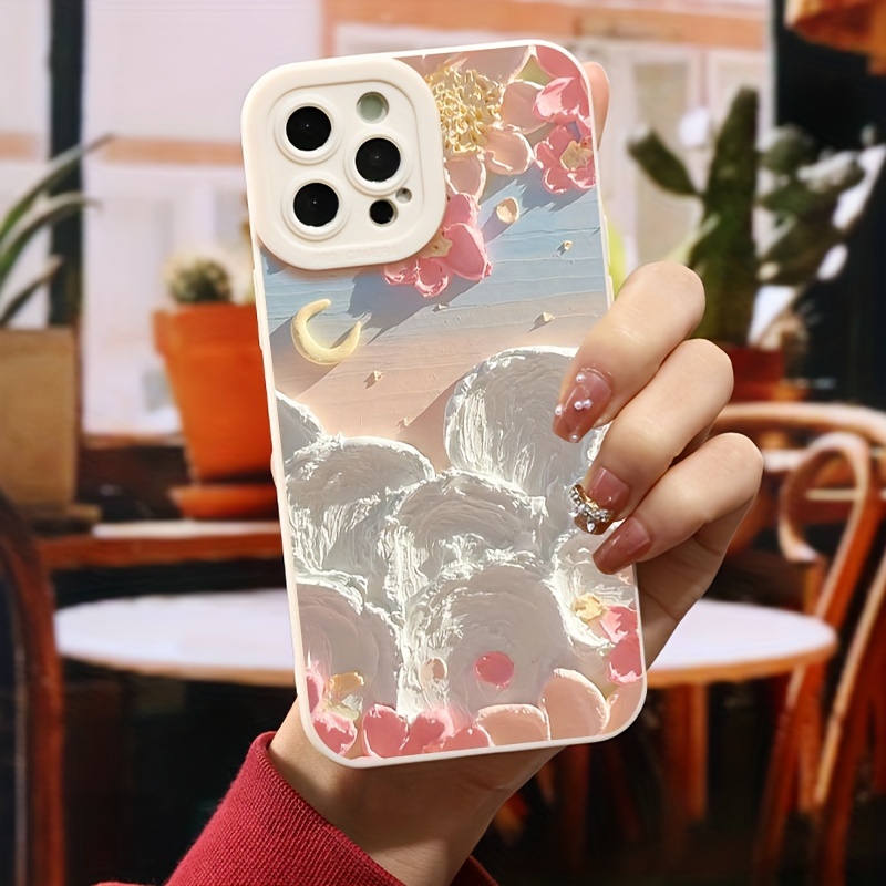 

New Case Oil Painting Pattern For Iphone 11 12 13 14 15 Pro Max Mini For X Xs Max Xr 7 8 Plus Se 2 Se 3 Phone Cases Luxury Soft Silicone Shockproof Case Lens Protection Back Cover