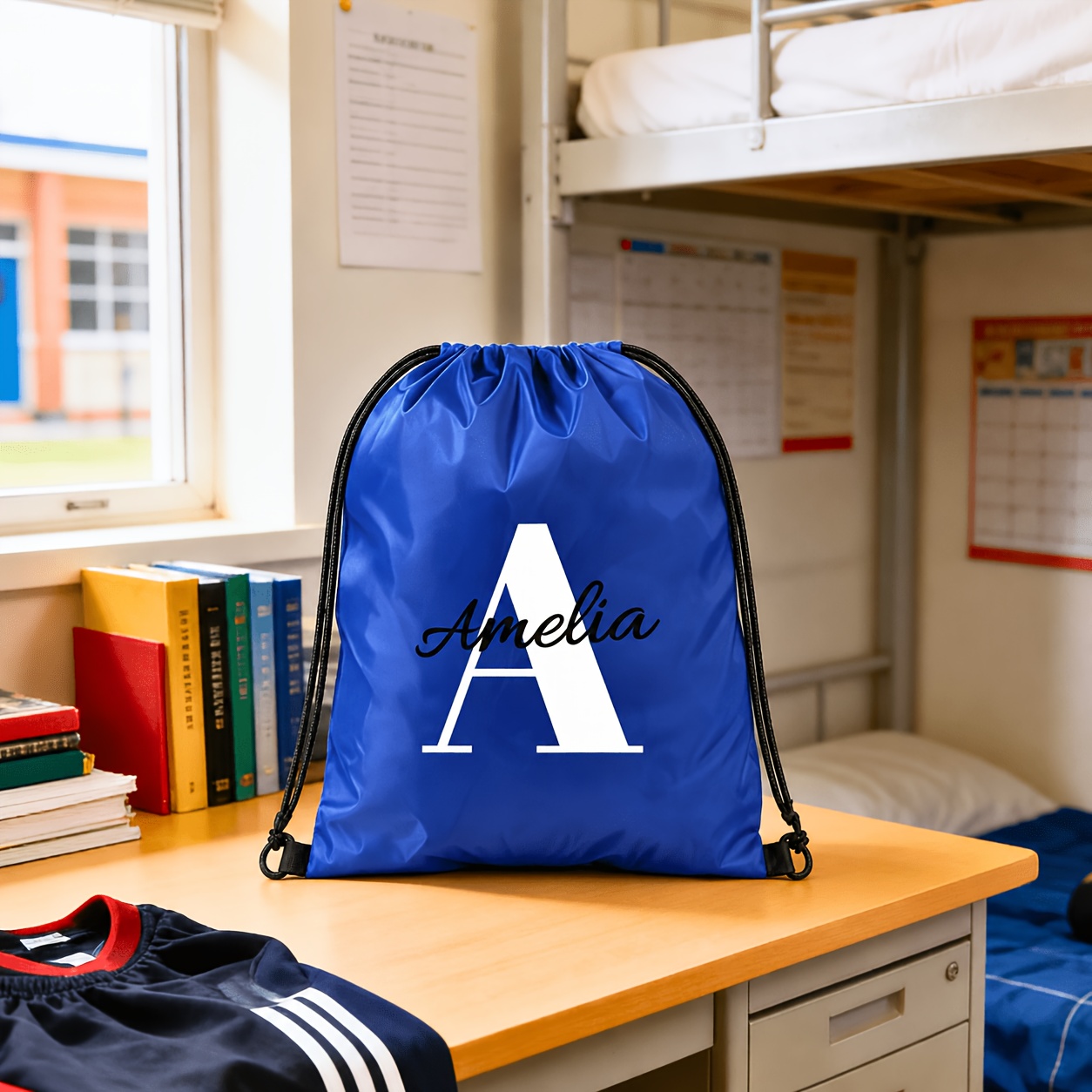 TEMU Sac à dos de sport à cordon de serrage personnalisé, un sac léger à cordon de serrage pouvant être imprimé avec votre nom et vos exclusifs pour