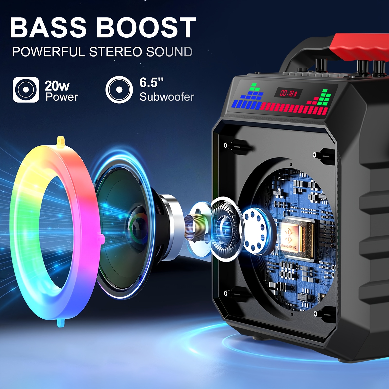 Portable Karaoke System Featuring a Wireless Speaker And Two... product image 8