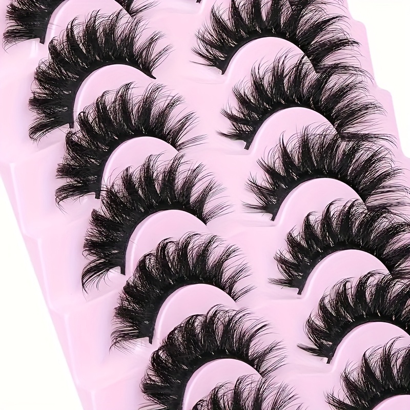 Full Shiny Thick False Eyelashes - 7 Pairs, Used To Enhance Eye Makeup, Suitable For Beginners To Reuse Eyelashes