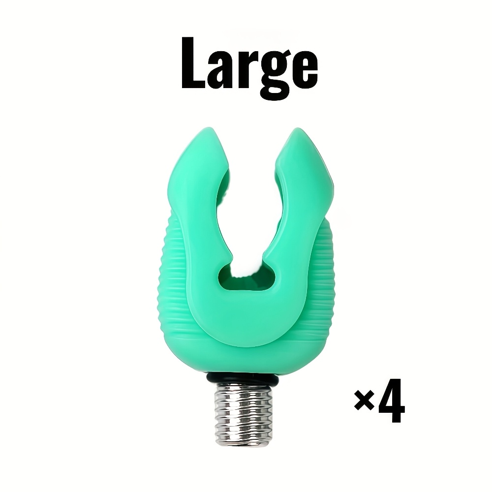 TEMU Jsfun 4pcs Luminous Green Silicone Fishing Rod Holder Telescopic Fishing Rod Support Stand Head Carp Fishing Additions