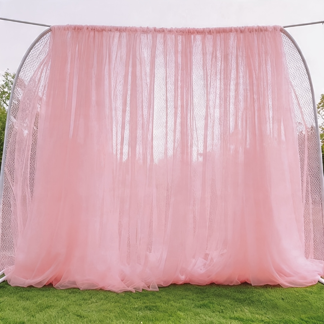 TEMU Ensemble de 2 pièces, Multicolores et Variétés : Rose sale, clair, Tulle élégant en fibre de polyester anti-rides, avec texture et bon drapeau.