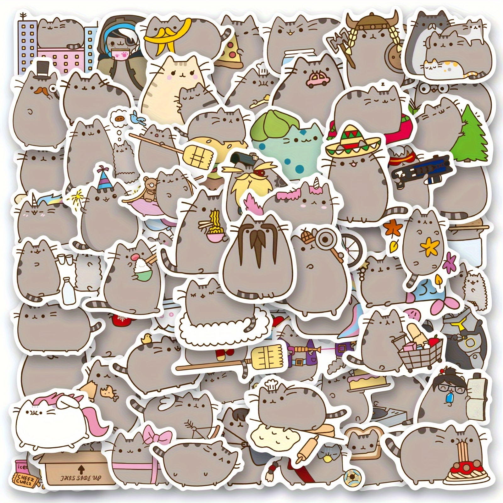 

100pcs Cartoon Cat Stickers For Water Bottle, Cute Vinyl Stickers For Laptop, Water Bottle, Envelopes, Crafts Scrapbooking, Merry Aesthetic Decorations, Stickers