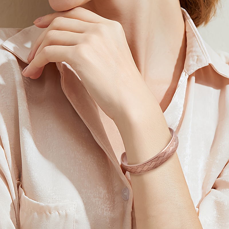 Purple Copper Bangle Bracelet Vintage Classic Style