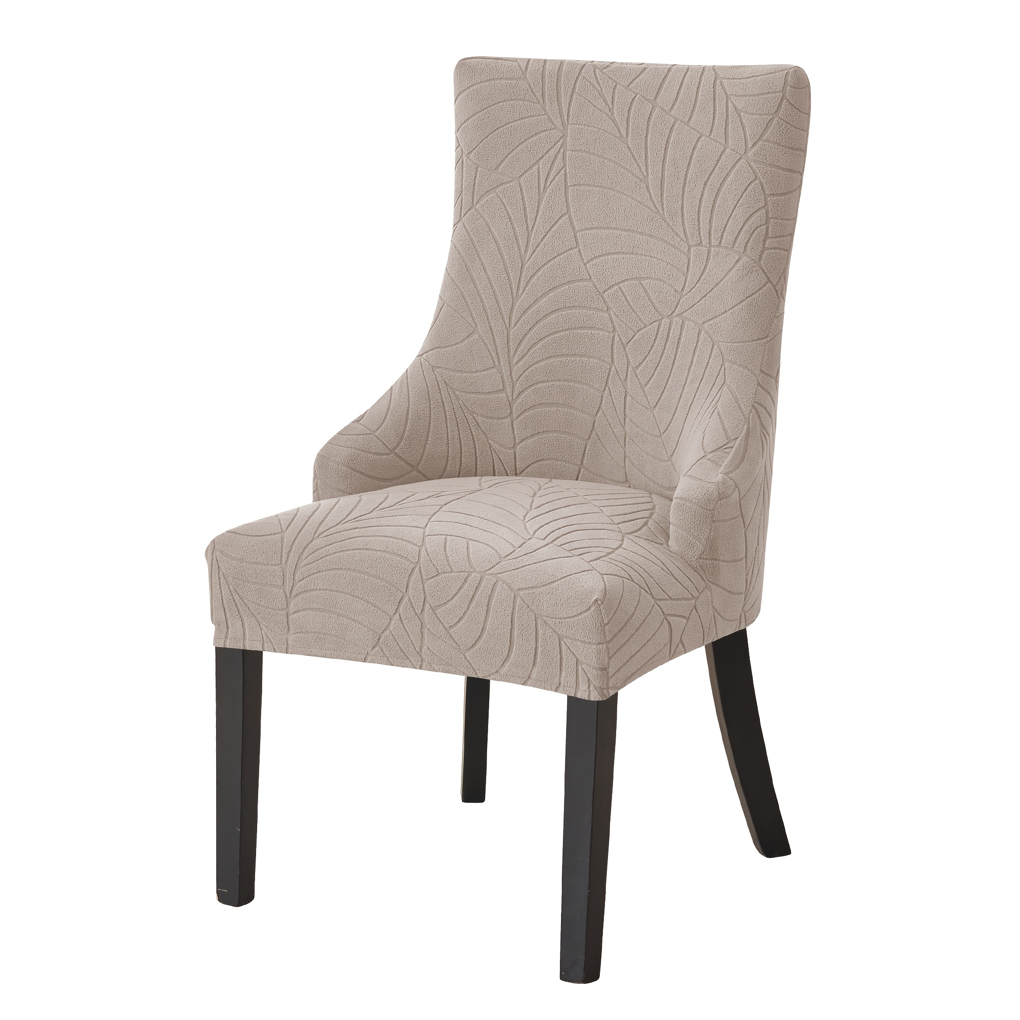 TEMU 1 Housse de fauteuil en velours à motif de feuilles, protection pour fauteuil à bras