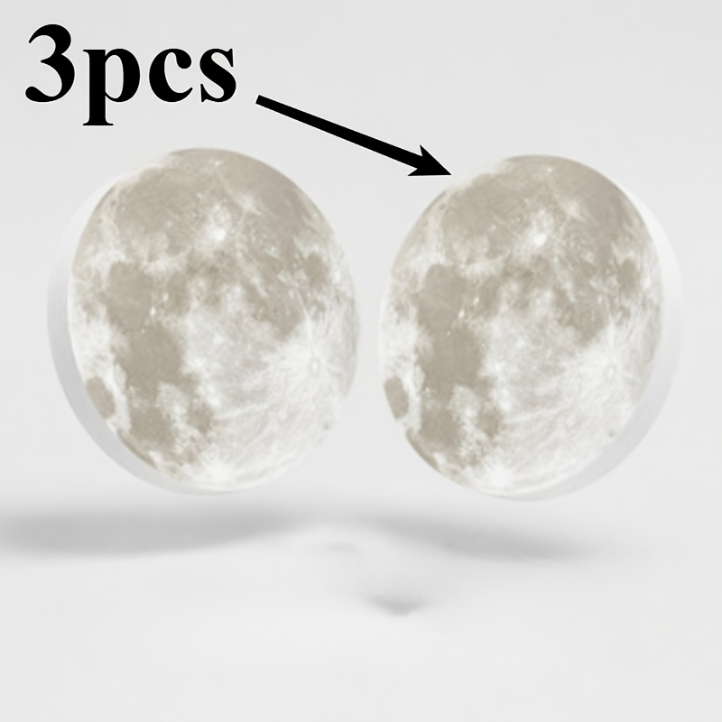 TEMU Paquete de 3 papeles de notas con forma de luna de 150 hojas, notas adhesivas removibles con diseño estético de luna, notas redondas creativas,