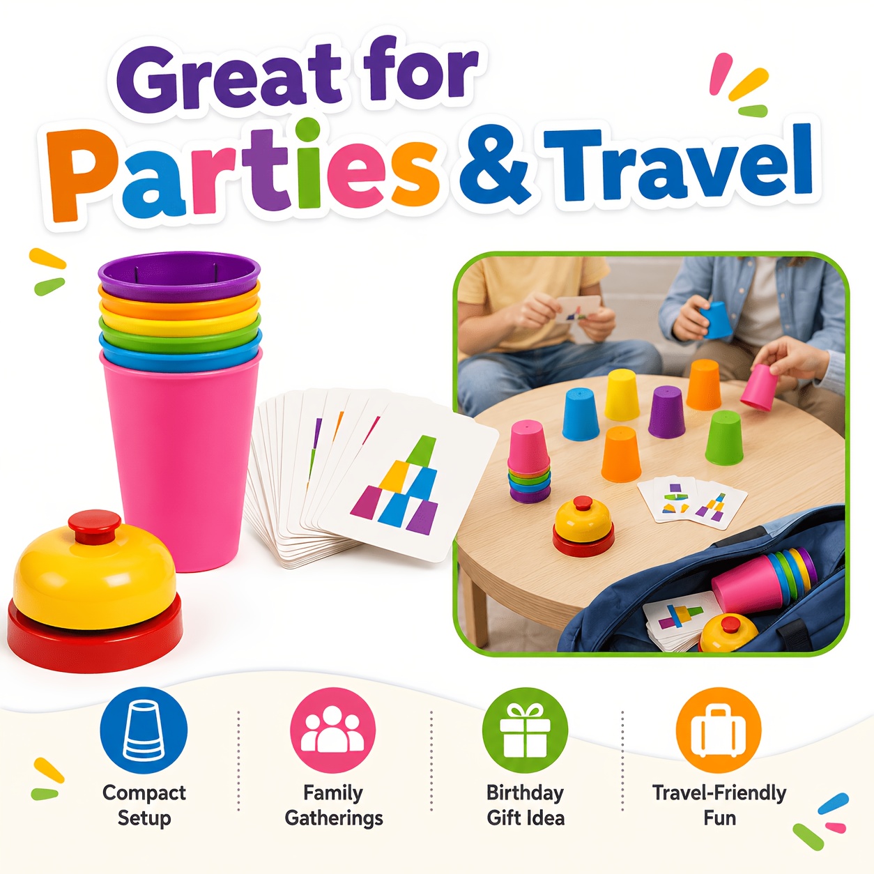 Memory Flipping Cup Game, Stackable Matching Cups Set