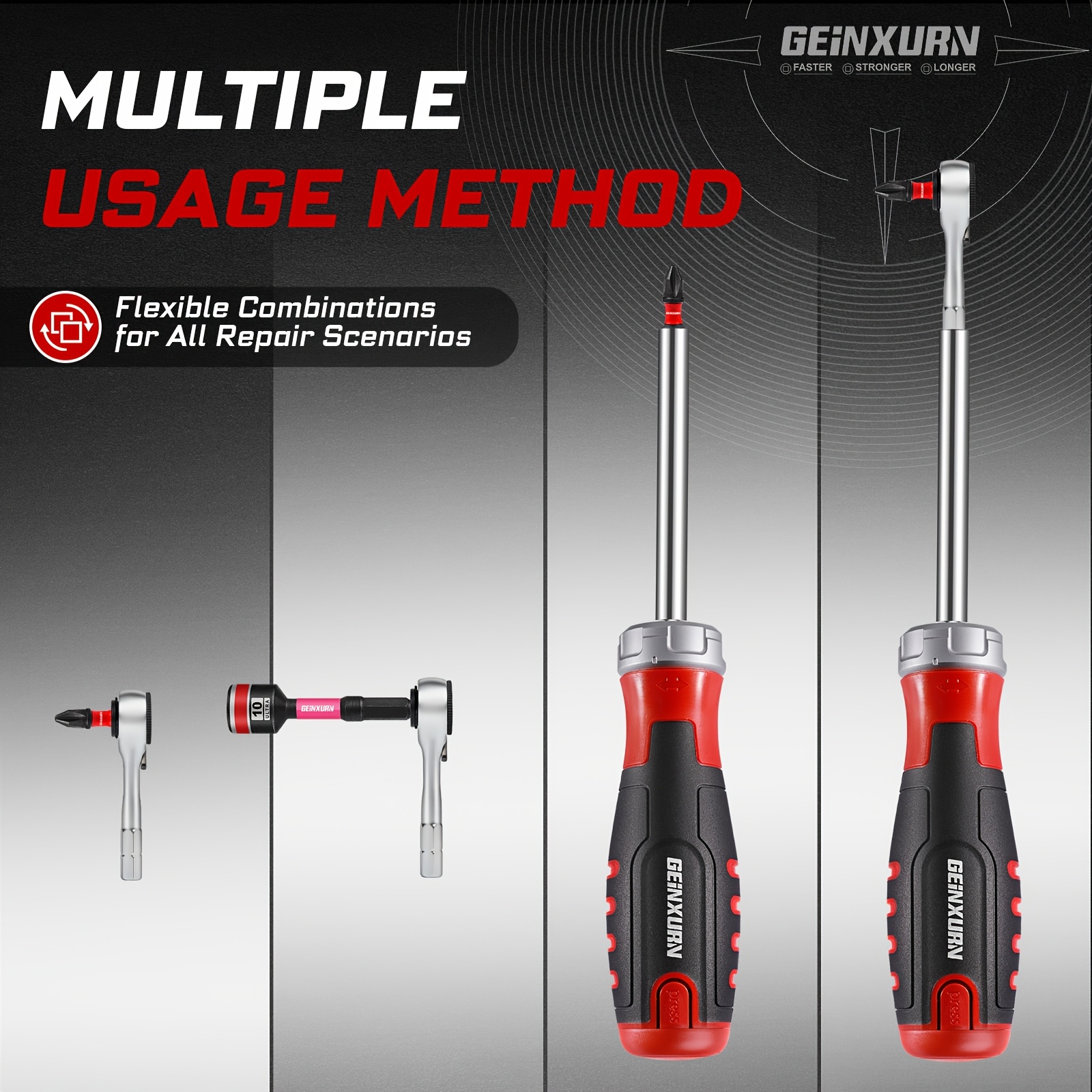 19pcs ratchet screwdriver bit set 1pc ratchet screwdriver all in one 1pc mini wrench 12pcs   bits ph1 1 ph2 2 ph3 1 sq1 1 sq2 1 sq3 1 t20 2 t25 2 sl 8 1 5pcs 65mm nut drive Product details 8