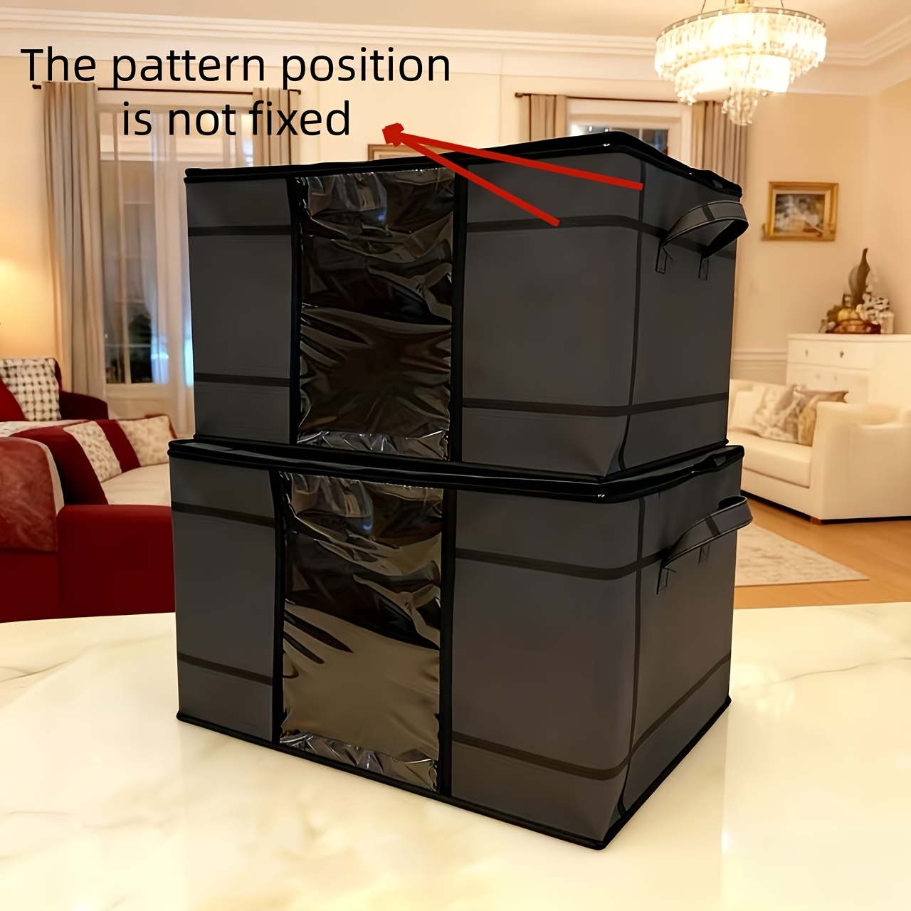 TEMU Set Of 2 Latest 2026 Popular Foldable Wardrobe Storage Bags, Large Capacity With Double Zippers And Handles For Organizing Household Clothes And