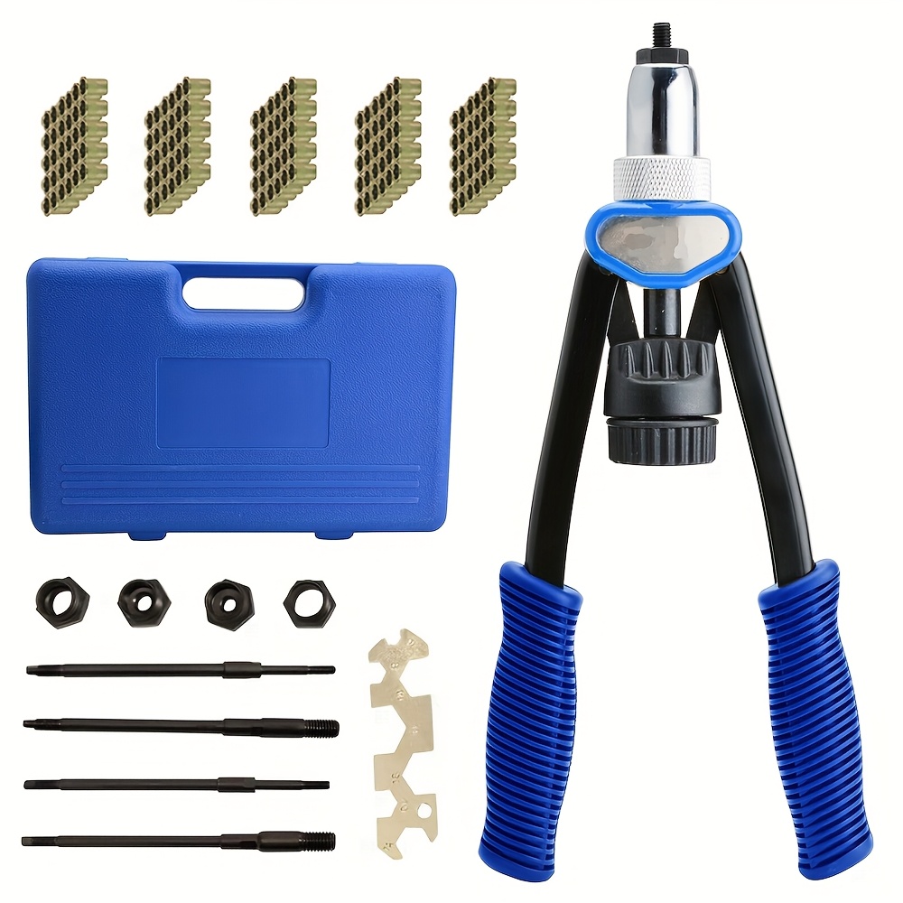 Professional Hand Rivet Nut Setter Kit Featuring 5 Mandrels (m5, M6, M8, M10, M12), Includes 150 And A Carry Case, Designed For And Portability