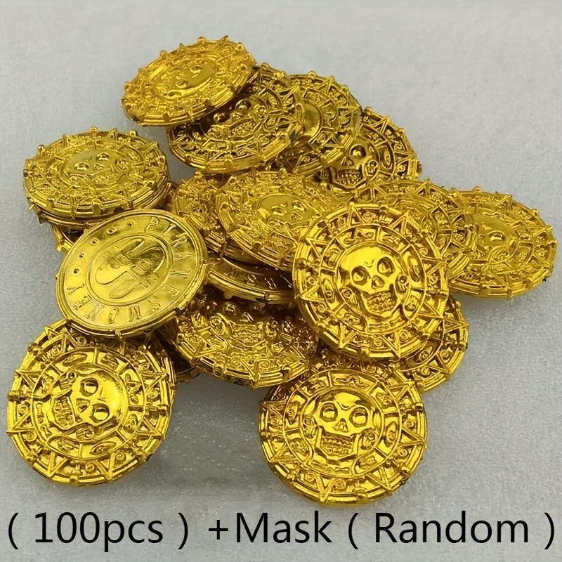 Image of 100 Pieces/set Of Old-fashioned Imitation Bronze Roman Pirate Plastic . Prank Funny Props. Plastic Props Party Decorations Carnival Halloween Props Christmas（random Color）