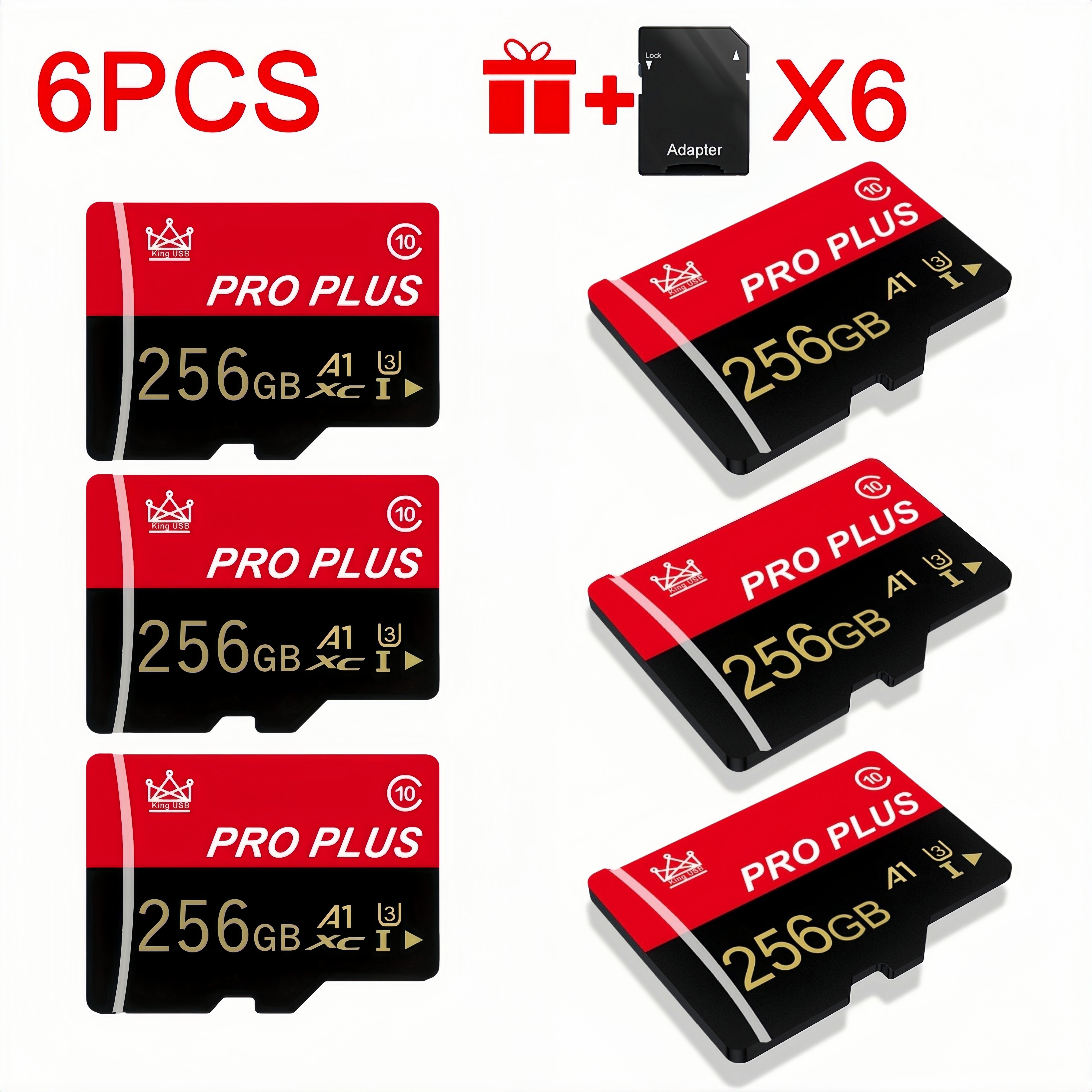 Temu – TEMU 6-pack Of 256gb Memory Cards | Uhs- 10 Tf Cards | Actual Capacity | Suitable For Mobile Phones, Cameras, Tablets, Car Audio Systems, And Game