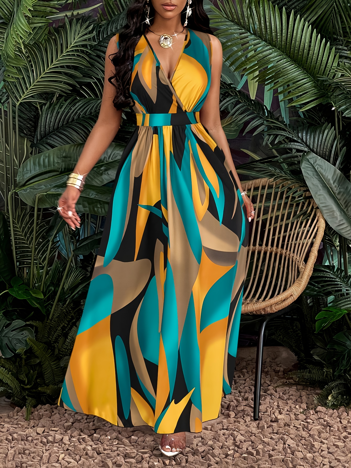 green emerald velvet dress Mac Duggal Asymmetrical Ruffled Halter Gown main image 0