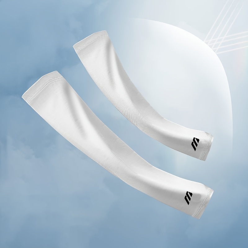 Unisex Arm Sleeves - High Elasticity, Breathable & Moisture-Wicking, Ideal for Outdoor Sports & Summer Activities, Black with White Logo, Outdoor Sports Gear|Breathable Armwear|Stretchy Fabric, Arm Sleeve, Hand Sleeve, Wristband