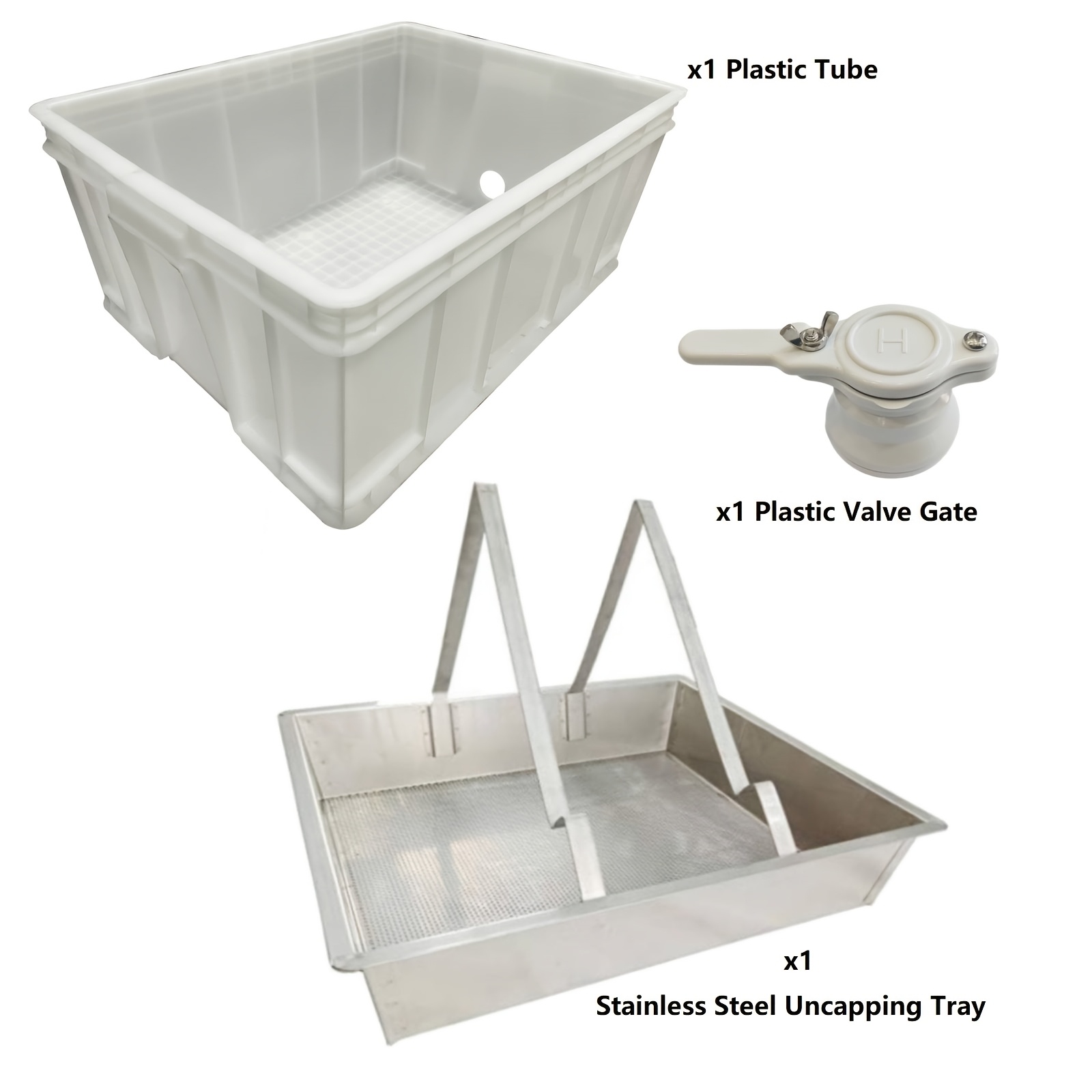Image of 3-in-1 Beekeeping Equipment Set: Stainless Steel Hive Frame Placement Tray, Comb Foundation Holder, Beekeeping Supplies