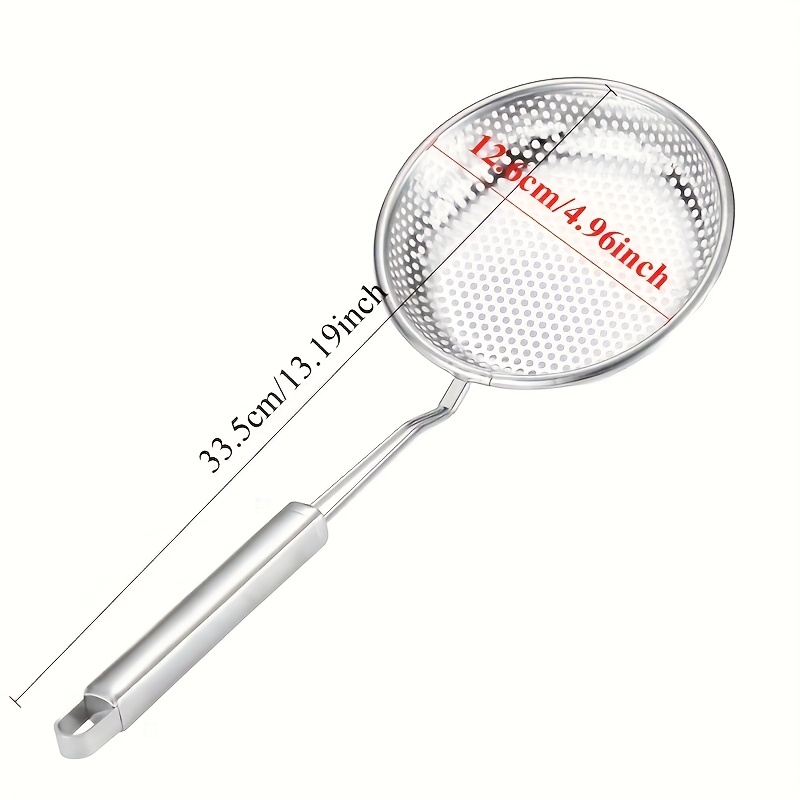 E-shop 1 Stück Edelstahl Filtertopf Set - Mehrgrößen Hängefilter für Abtropfen, und Kochen - Langlebige Metall-Schlitzlöffel mit flachem Boden geeignet