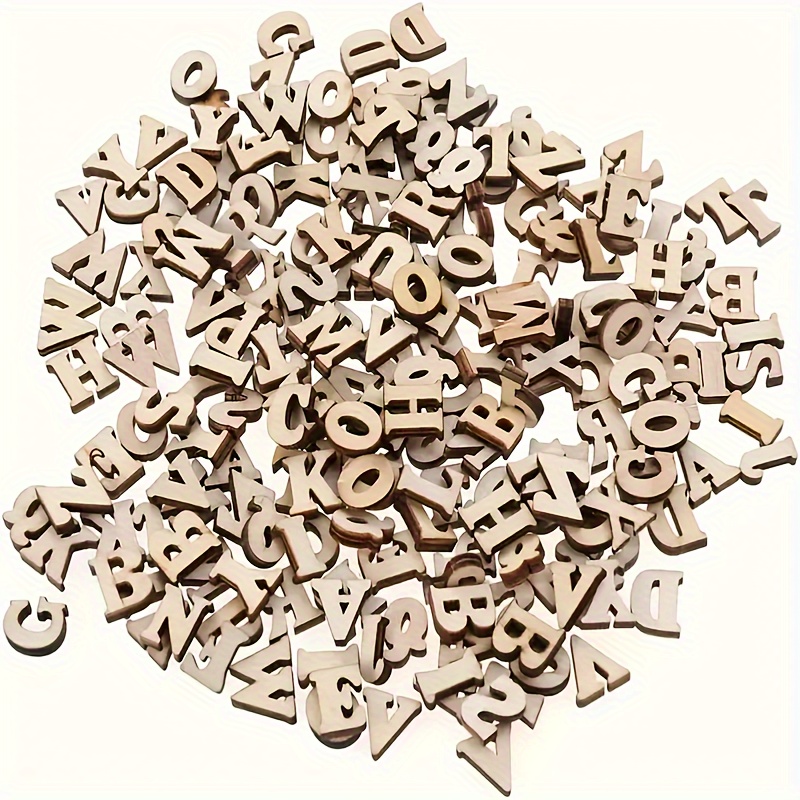 

100pcs 15mm Wooden Letters, Mini A-z Wooden Letter Chips, Wooden Letter Blank, Diy Art Handmade Materials