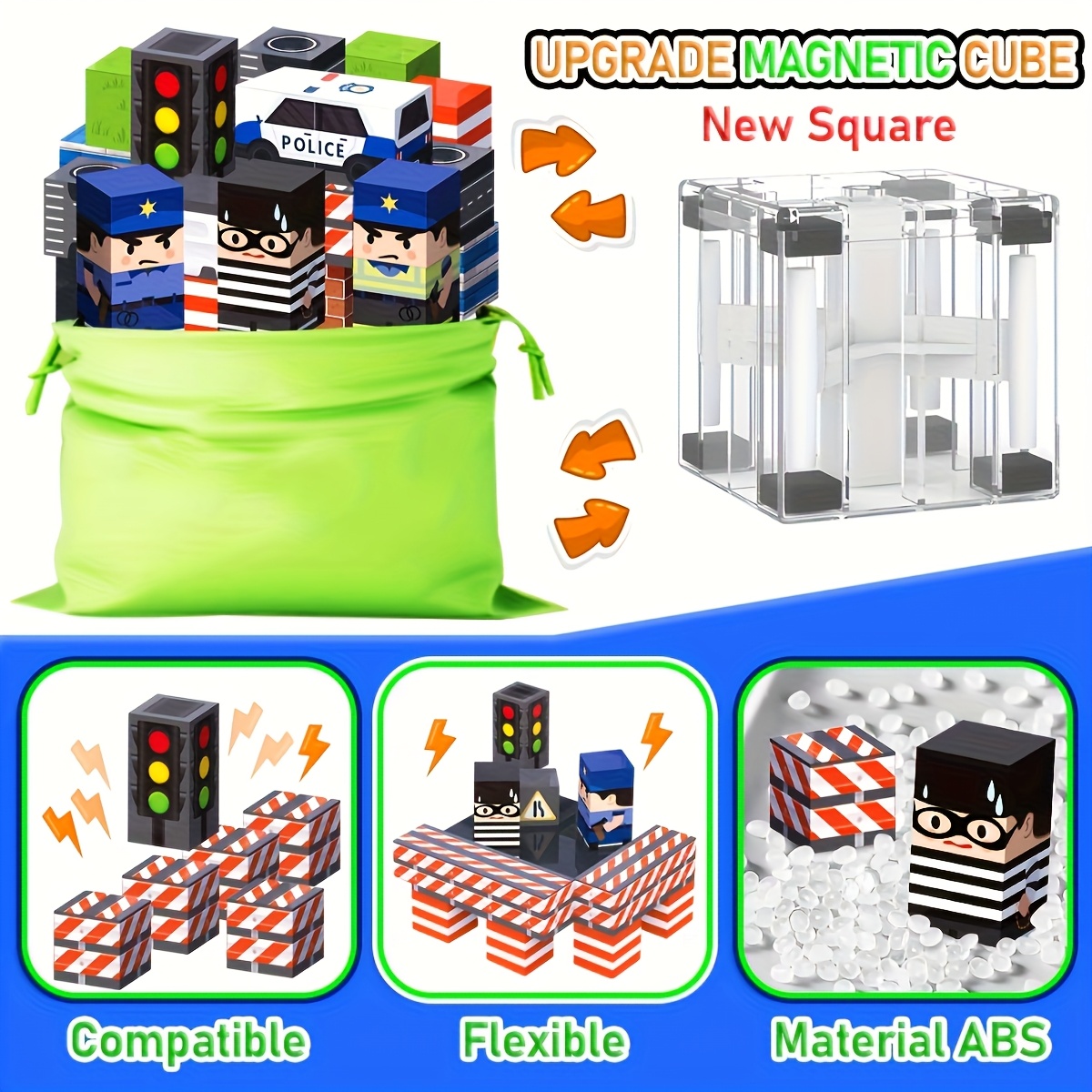 Magnetic Blocks Puzzle Learning Blocks Children's Magnetic Cube Set