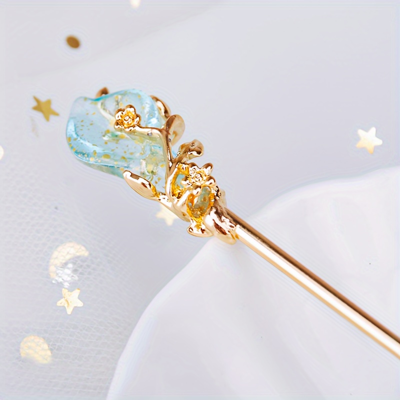 Image of Glass Hairpin, Hair Fixed Hair Ornament, Headdress Versatile Hairpin, Beautiful Hair Ornament