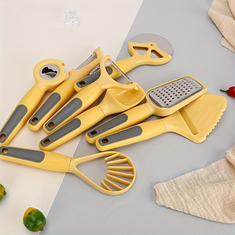 8pcs   utensil set with holder   peeler pizza cutter grater ice cheese spatula   and citrus juicer   abs easy   for   weddings and gifts details 8