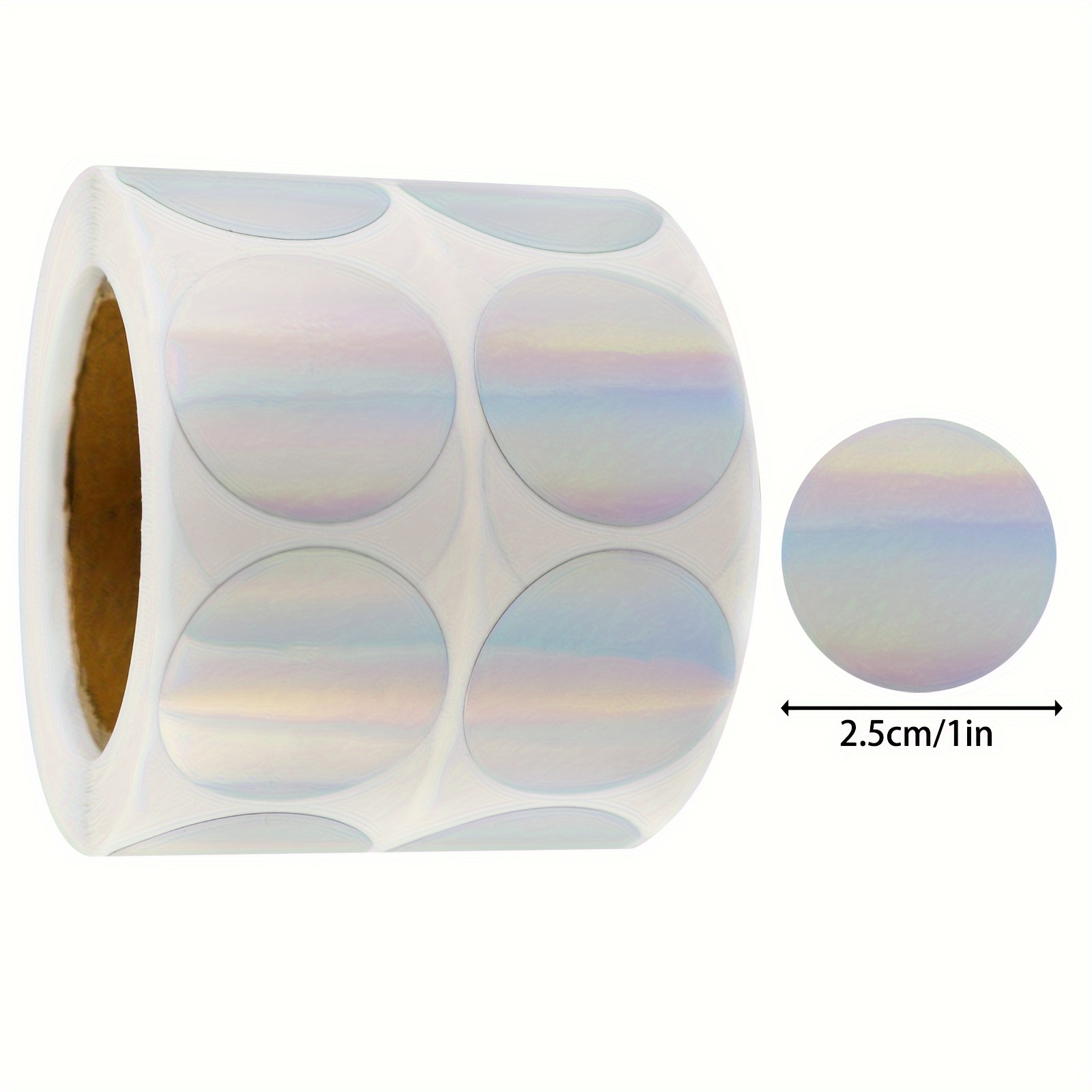 Image of 1000pcs 1in Double Row Holographic Round Labels Round Marking Stickers Envelope Sealing Round Stickers Multifunctional Sealing Stickers
