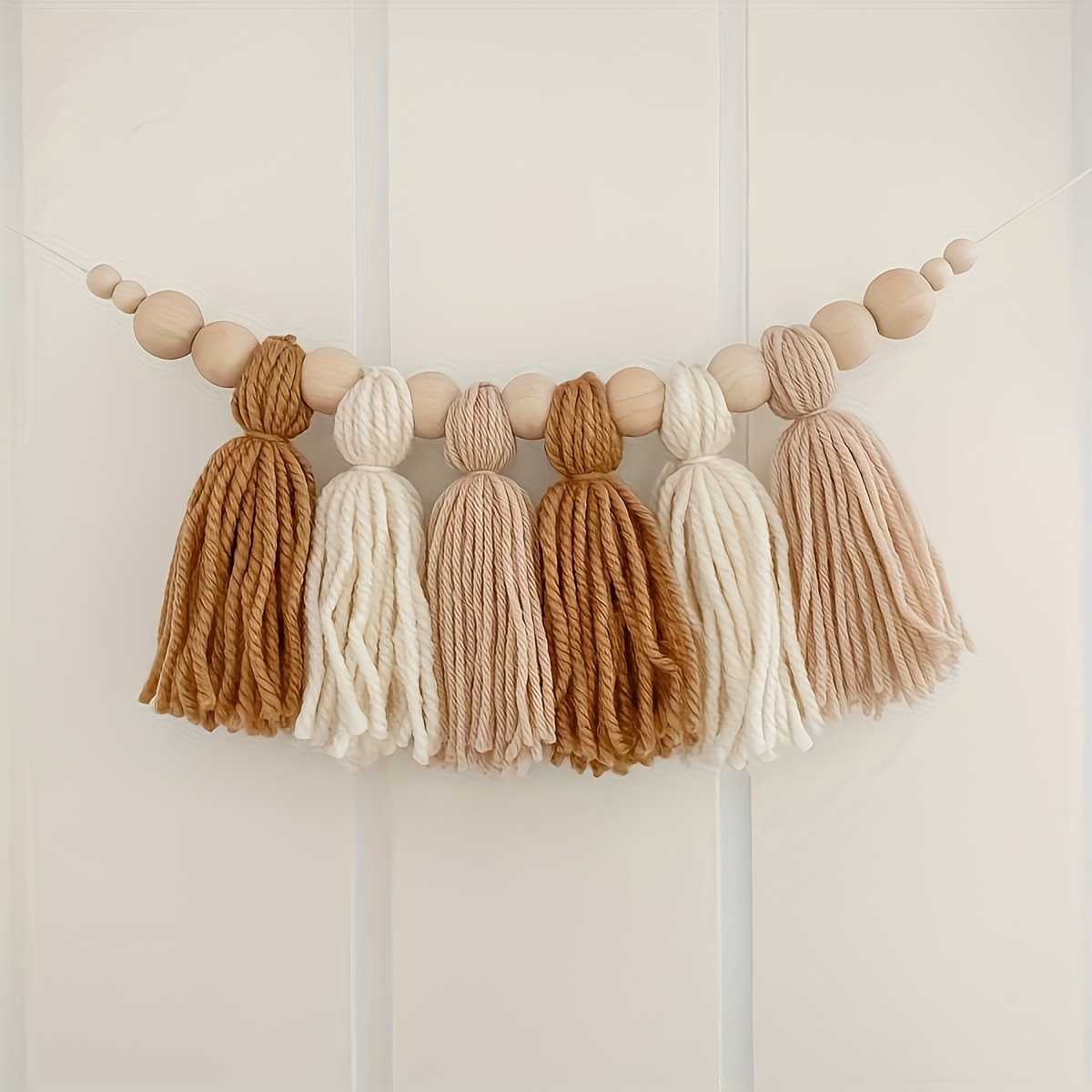 Boho Chic Rainbow Tassel Wreath - Handcrafted Fringe Wall Decor For Nursery, Bedroom, Dorm & More - Perfect For Showers, Birthdays, Weddings & Valentine's Day Mother's Day Teacher's Day Gifts