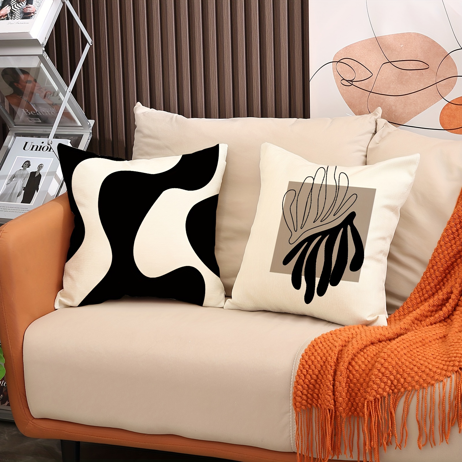 4pcs 1set 45x45cm zippered sofa decor no details 3