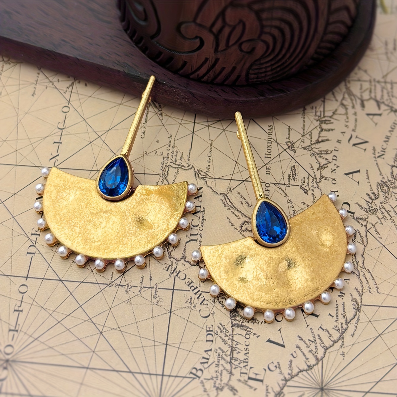 1 Pair Of Fashionable Boho Fan-shaped Drop Earrings, Suitable For Women' Wear, Holidays, Formal Dresses, And Parties. A Gift For Girlfriend, Mom, Or Best Friend. Jewelry Accessory
