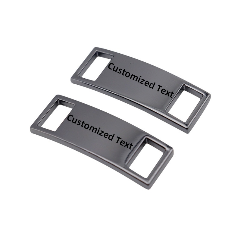 TEMU [customized] A Pair Of Personalized Shoelaces With Name-marked Metal Buckles, Sneaker Decoration Portable Blank