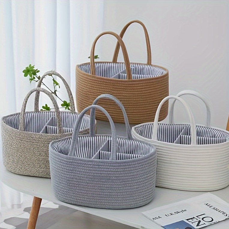 multi functional storage basket with divided format portable alphabet style storage basket for milk bottles diapers baby and infant supplies storage basket european style rope laundry basket large capacity storage basket home bedroom toy storage bucket storage basket details 6