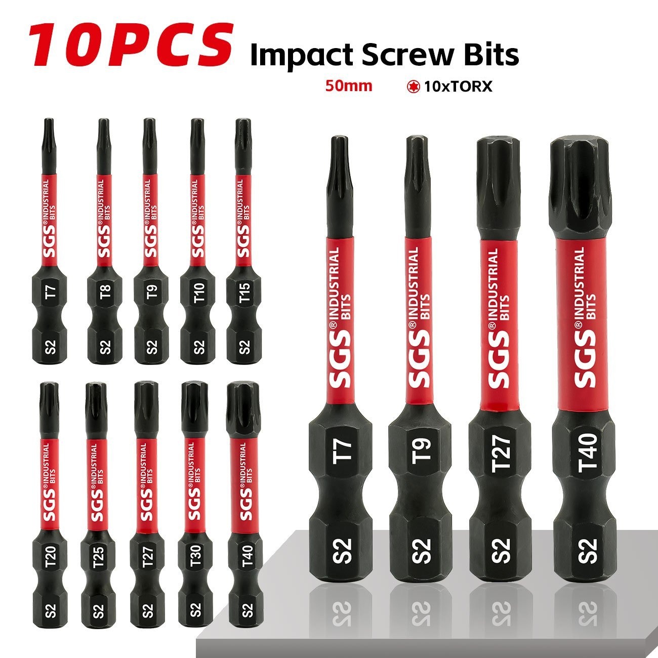 Image of 10pcs Impact Torx Screwdriver Bit Set, 50mm S2 Steel Magnetic Star Bits T7 - T4, Drill Driver Bits With Holder, 1/4 Hex Shank For Power Tools And Manual Screwdrivers