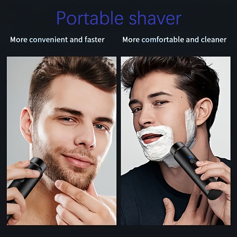 Afeitadora Eléctrica Rotativa para Hombres, Diseño Ultracompacto y Portátil, Nuevo Sistema de Cuchillas, Motor Potente sin Residuos, Carga Rápida USB, Larga Duración de Batería, Afeitadora, Regalo Exquisito para Novio o Padre